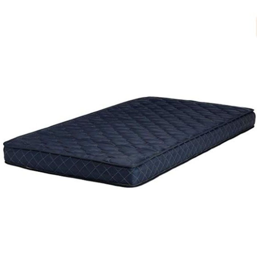 6" Navy Blue Twin Memory Foam Water Resistant Mattress. Foam, spring and hybrid mattresse isolated on a plain white background, in a navy finish.