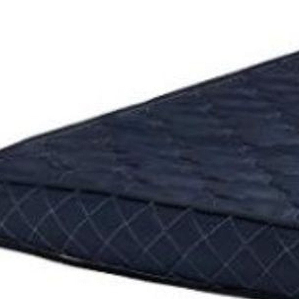 6" Navy Blue Twin Memory Foam Water Resistant Mattress. Foam, spring and hybrid mattresse isolated on a plain white background, showing its navy color.