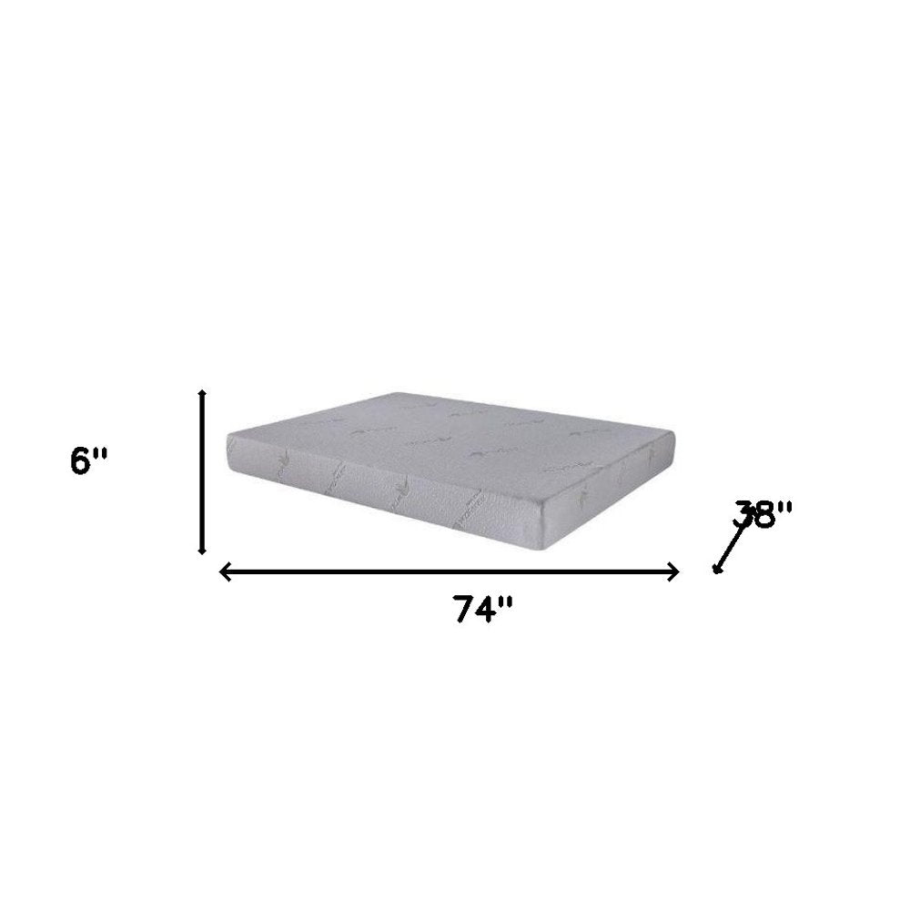 6" Full Double Aloe Vera Infused Medium Memory Foam Mattress. Foam, spring and hybrid mattresse isolated on a plain white background, in a white finish.