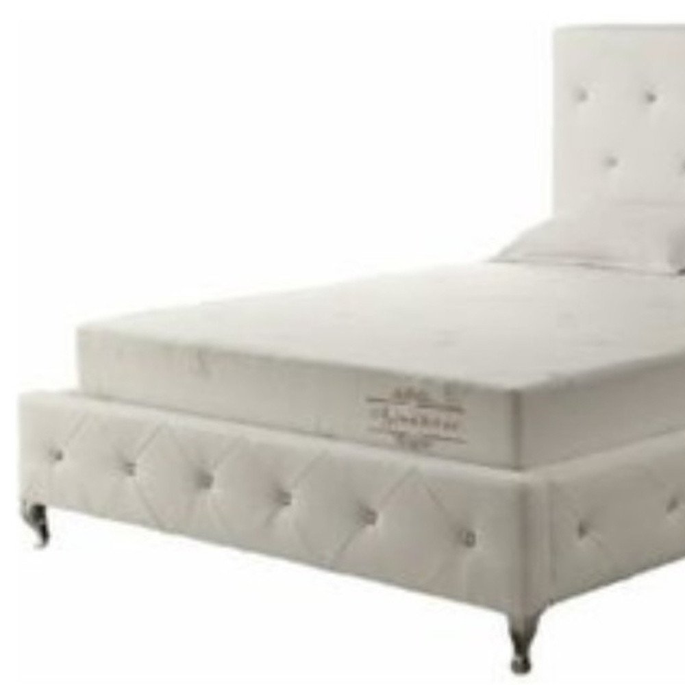 6" Full Double Aloe Vera Infused Medium Memory Foam Mattress. Foam, spring and hybrid mattresse isolated on a plain white background, showing its white color.