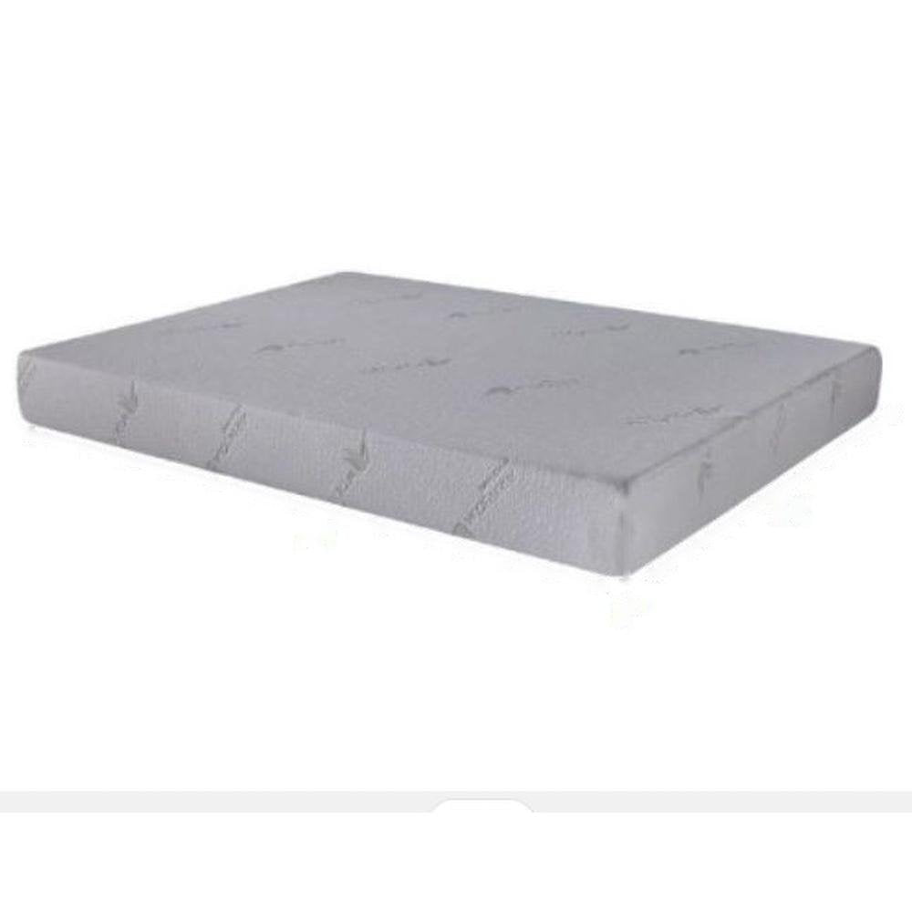 6" Full Double Aloe Vera Infused Medium Memory Foam Mattress. Foam, spring and hybrid mattresse isolated on a plain white background, in a white finish.