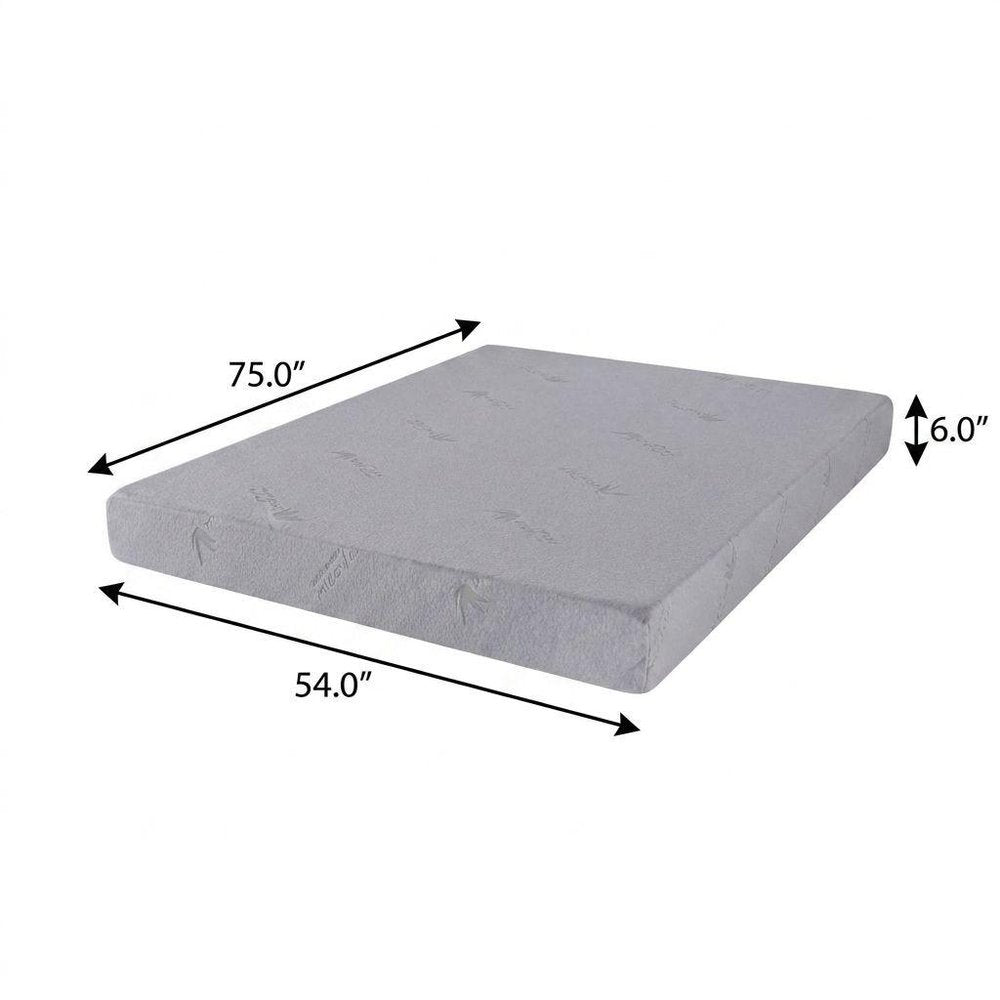 6" Full Double Aloe Vera Infused Medium Memory Foam Mattress on a white background