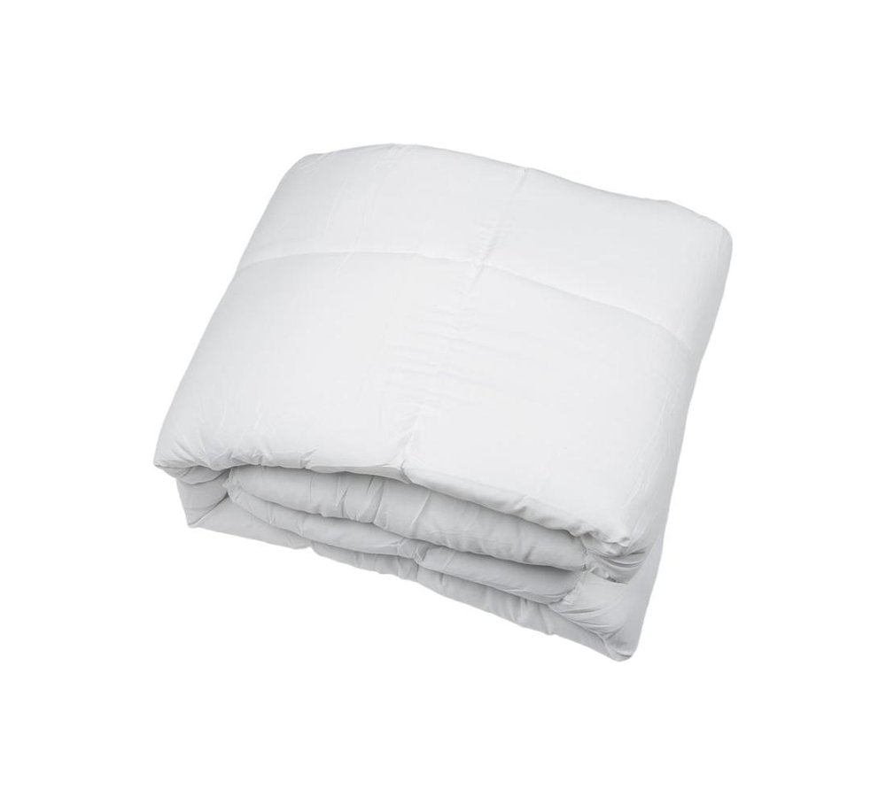 White Twin Microfiber Thread Count Down Alternative Duvet Insert on a white background