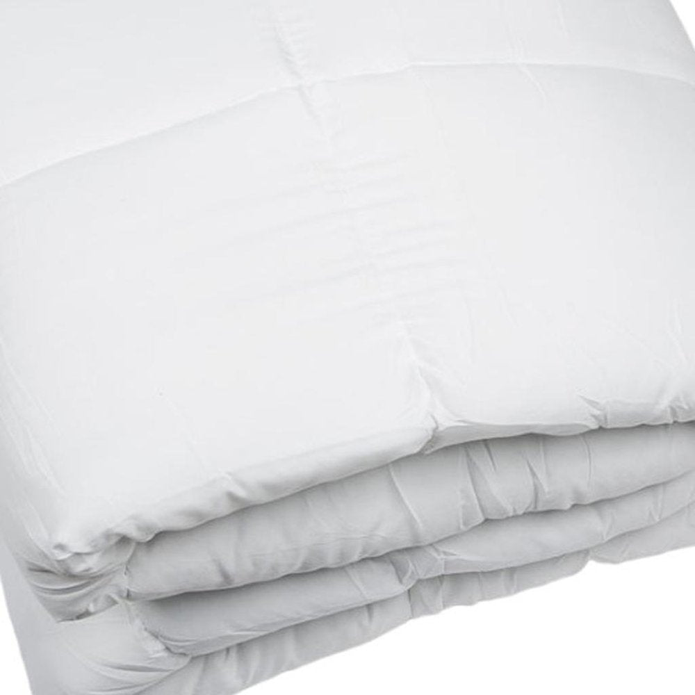White Twin Microfiber Thread Count Down Alternative Duvet Insert on a white background