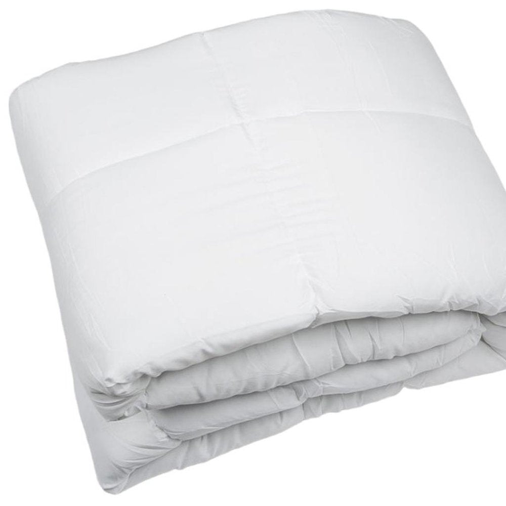 White Twin Microfiber Thread Count Down Alternative Duvet Insert on a white background