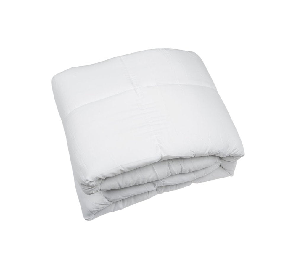 White Twin Microfiber Thread Count Down Alternative Duvet Insert on a white background