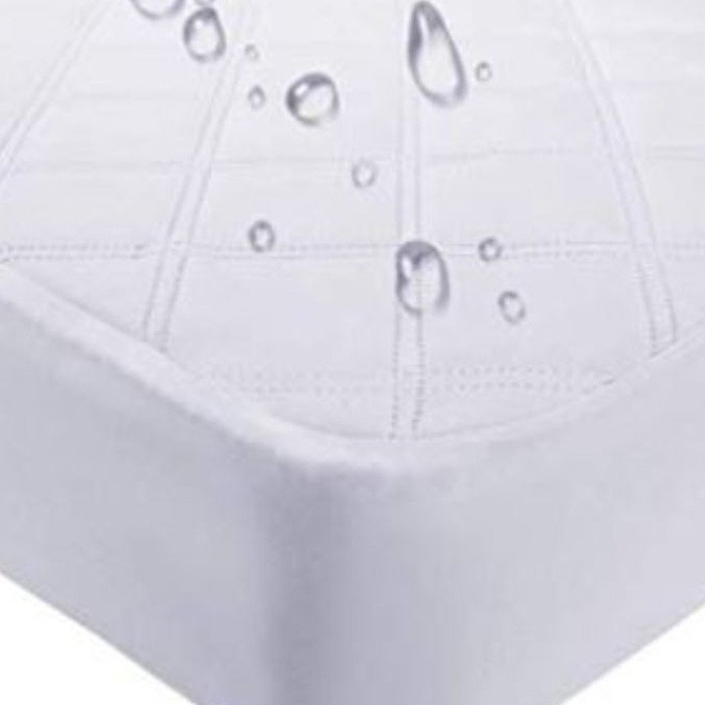 9" Deep Waterproof Bamboo Terry Cloth Crib Mattress Cover on a white background