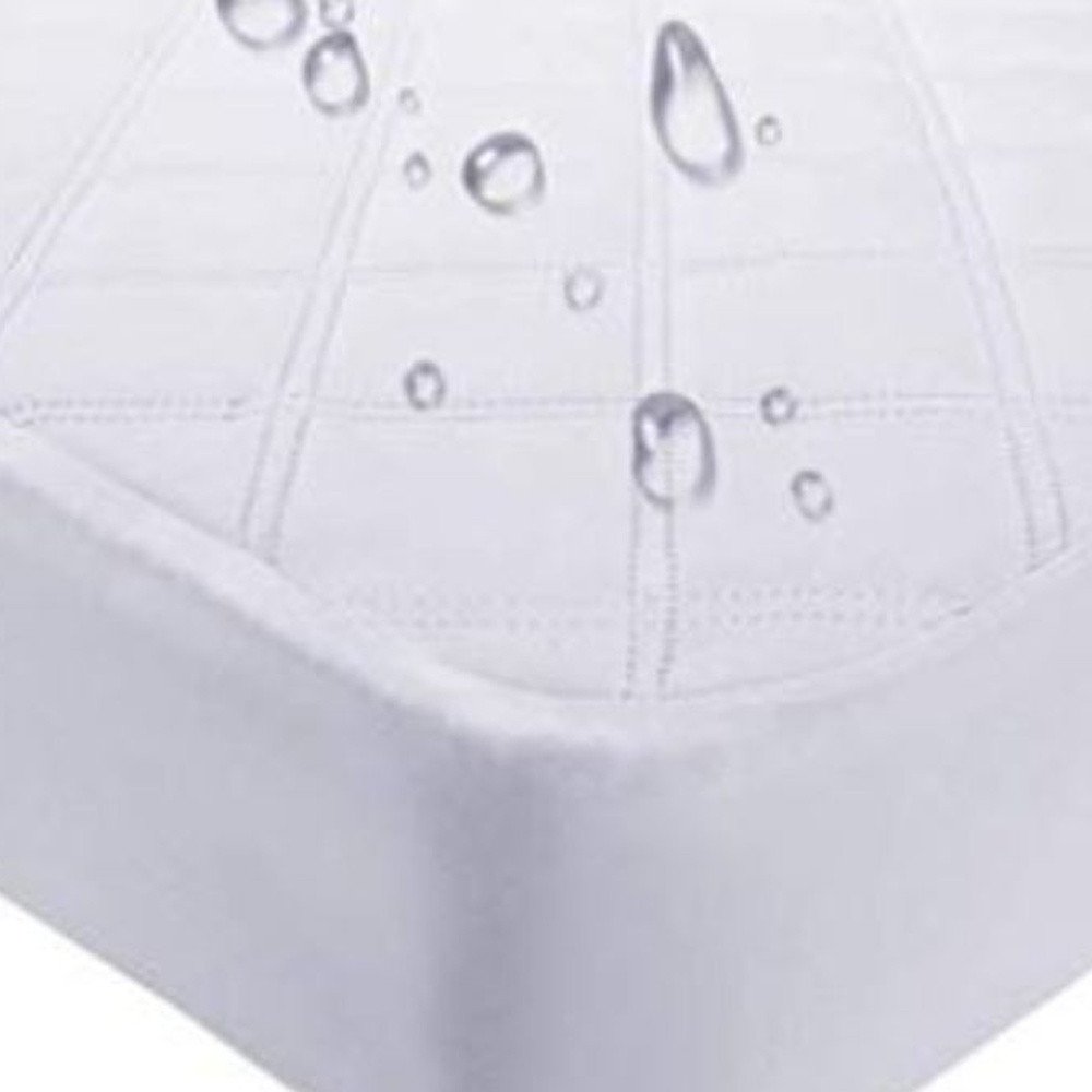 9" Deep Waterproof Bamboo Terry Cloth Crib Mattress Cover on a white background