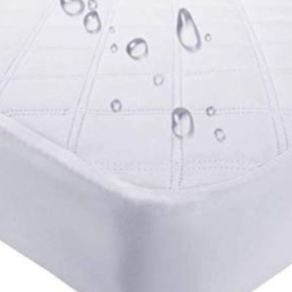 9" Deep Waterproof Bamboo Terry Cloth Crib Mattress Cover on a white background