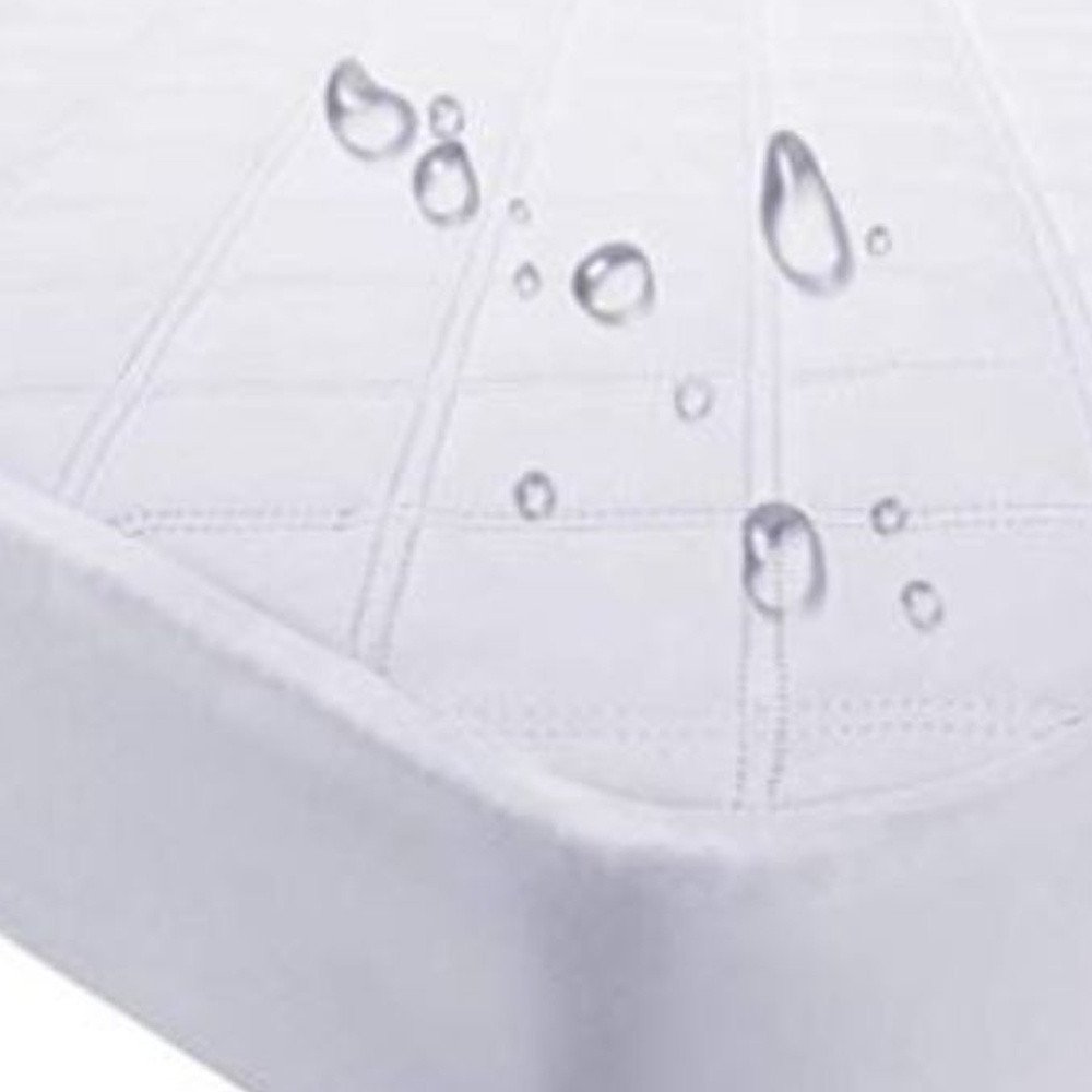 9" Deep Waterproof Bamboo Terry Cloth Crib Mattress Cover on a white background