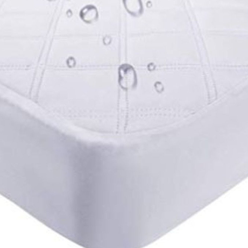 9" Deep Waterproof Bamboo Terry Cloth Crib Mattress Cover on a white background