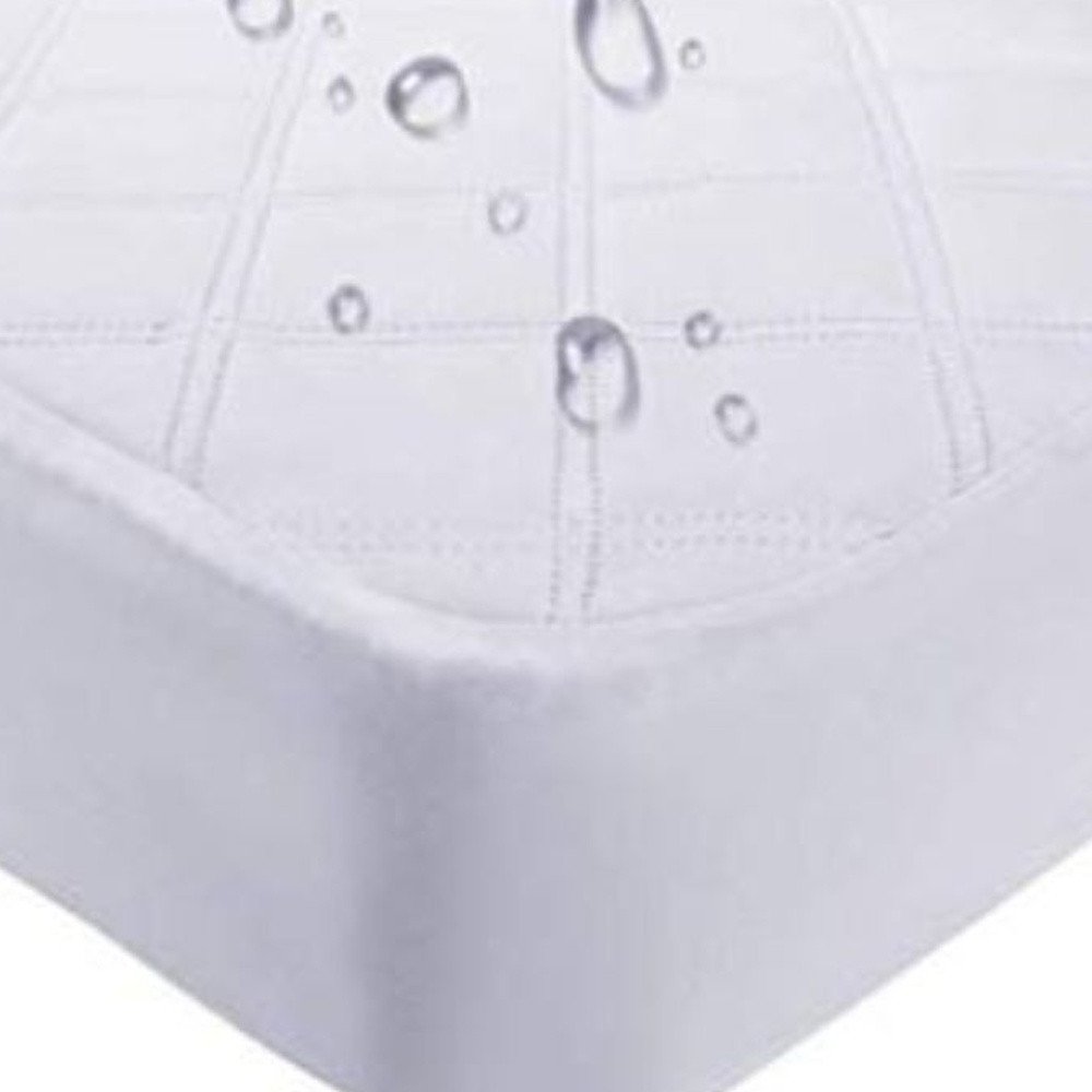 9" Deep Waterproof Bamboo Terry Cloth Crib Mattress Cover on a white background