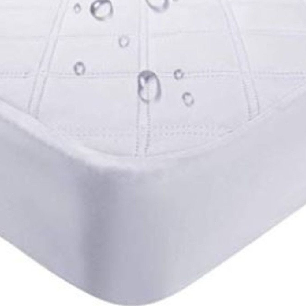 9" Deep Waterproof Bamboo Terry Cloth Crib Mattress Cover on a white background