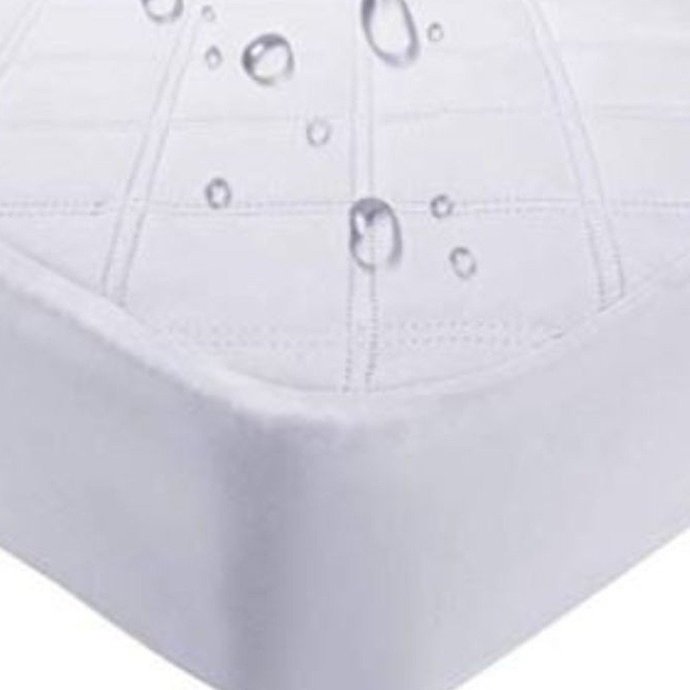 9" Deep Waterproof Bamboo Terry Cloth Crib Mattress Cover on a white background