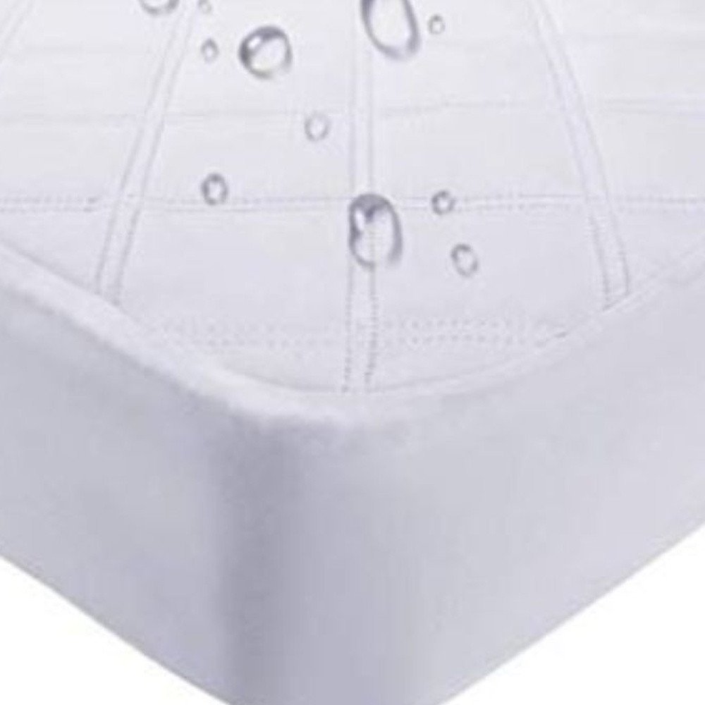9" Deep Waterproof Bamboo Terry Cloth Crib Mattress Cover on a white background
