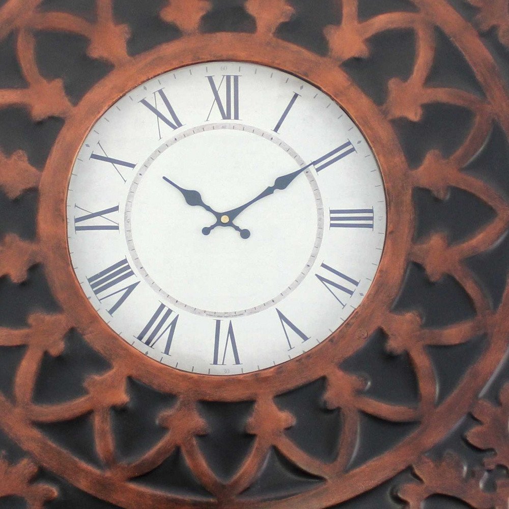 23" Bronze Metal Analog Square Wall Clock