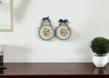 Set of Two Green And Ivory Butterfly Glass Circle