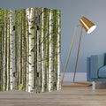84" Green Canvas Folding Four Panel Screen Room Divider