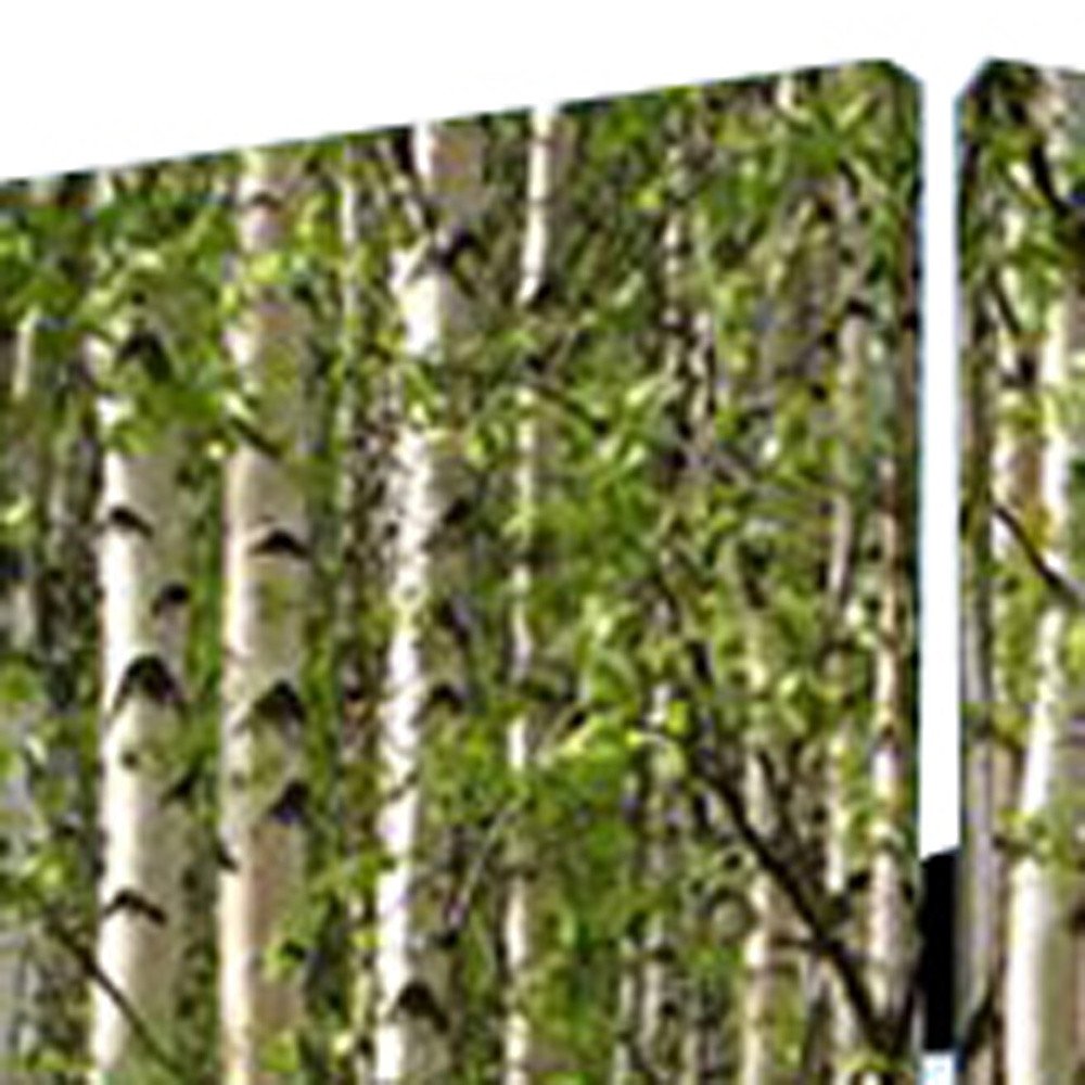 84" Green Canvas Folding Four Panel Screen Room Divider close-up detail