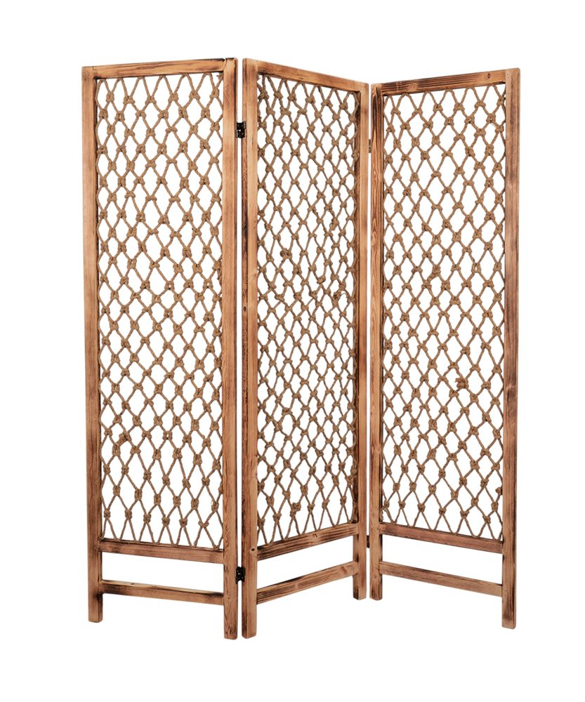 69" Natural Solid Wood Panel Screen Room Divider