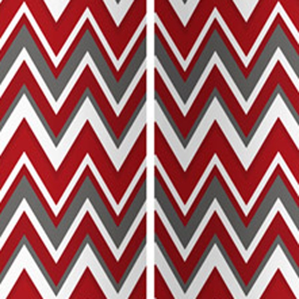 84" Red And Gray Canvas Folding Four Panel Screen Room Divider close-up detail