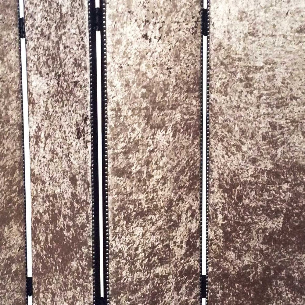 84" Tan Fabric Folding Four Panel Screen Room Divider - 84.00" H x 84.00" W x 1.00" D in a home interior