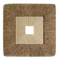 Set of Two Brown Abstract Geometric Sandstone Square Hanging Wall Decor on a white background