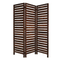 72" Brown Solid Wood Panel Screen Room Divider
