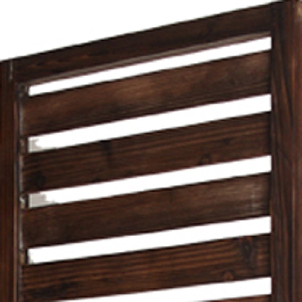 72" Brown Solid Wood Panel Screen Room Divider