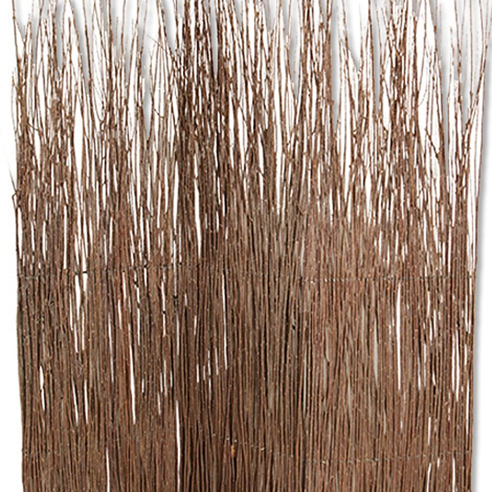 84" Brown Wood Folding Three Panel Screen Room Divider close-up detail