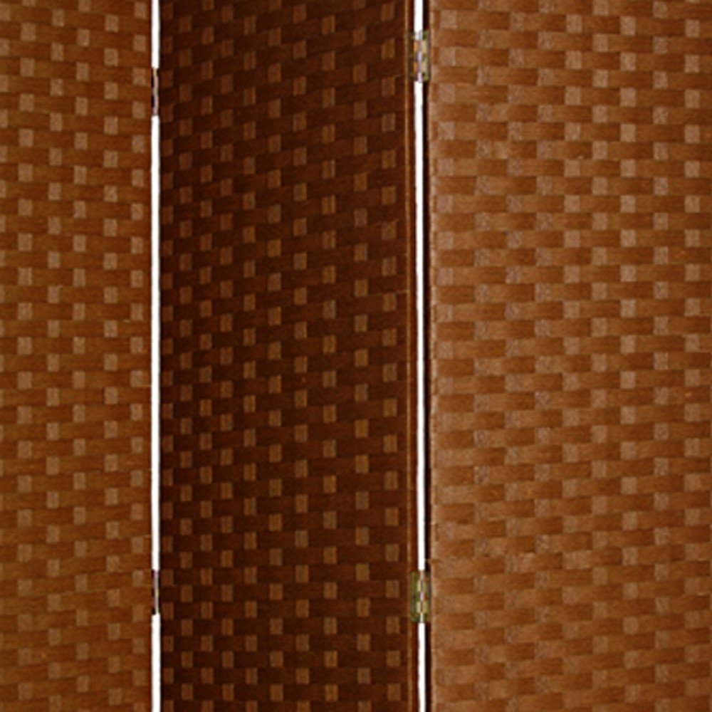 72" Dark Brown Folding Three Panel Screen Room Divider