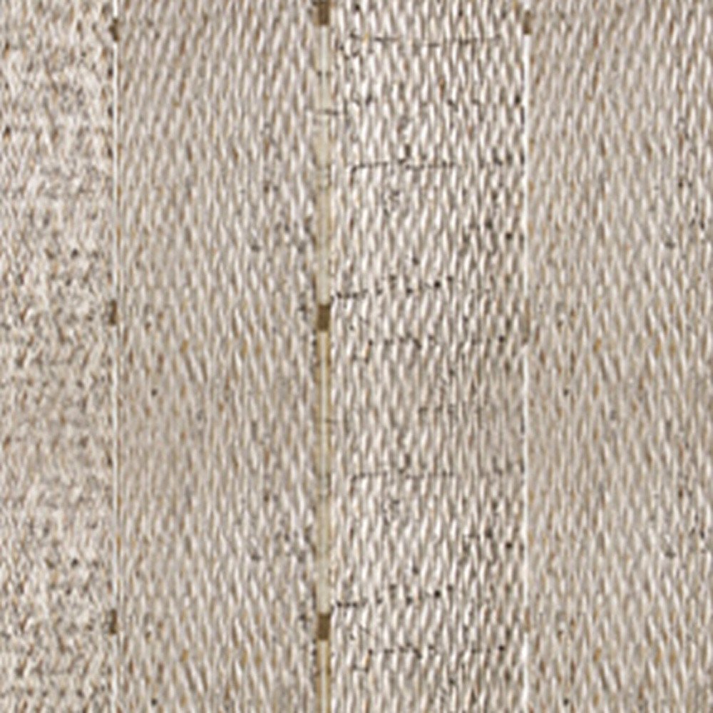 84" Silver Wood Folding Four Panel Screen Room Divider close-up detail
