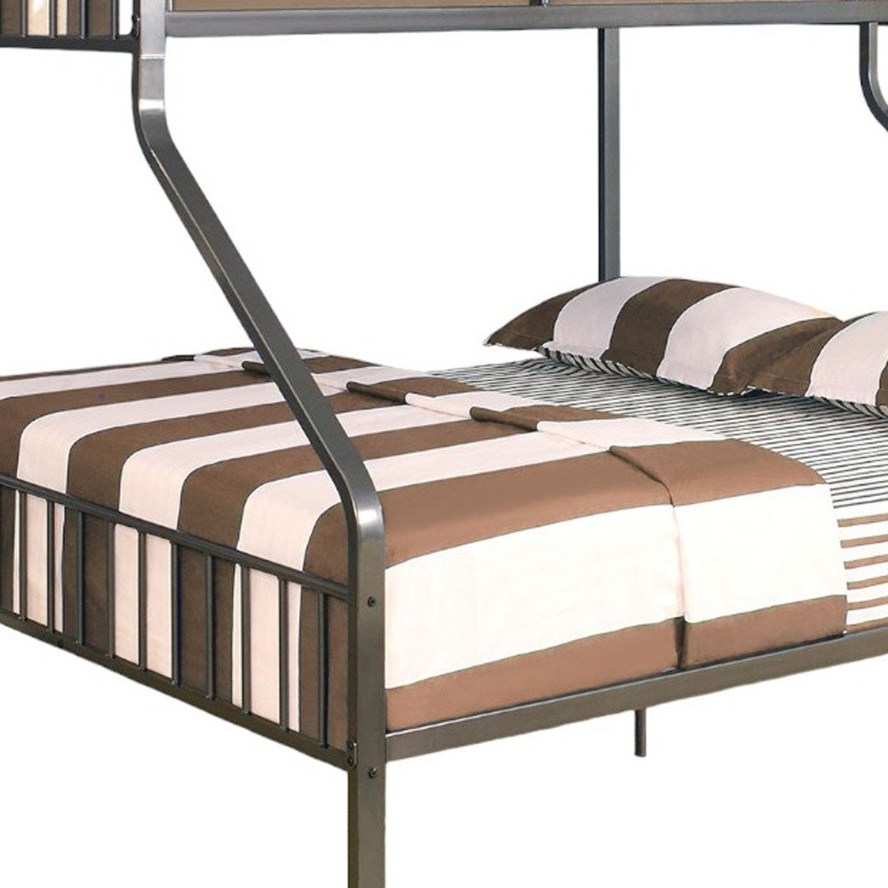 Gunmetal Twin Over Queen Bunk Bed on a white background