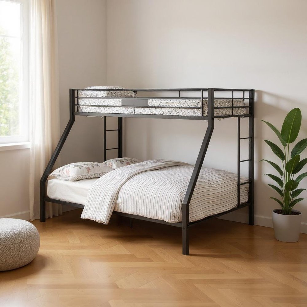 Black Twin Over Full Bunk Bed in a home interior