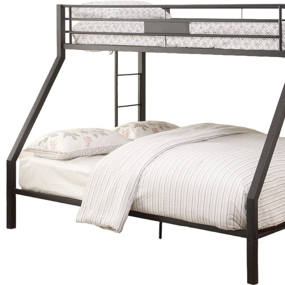 Black Twin Over Full Bunk Bed on a white background