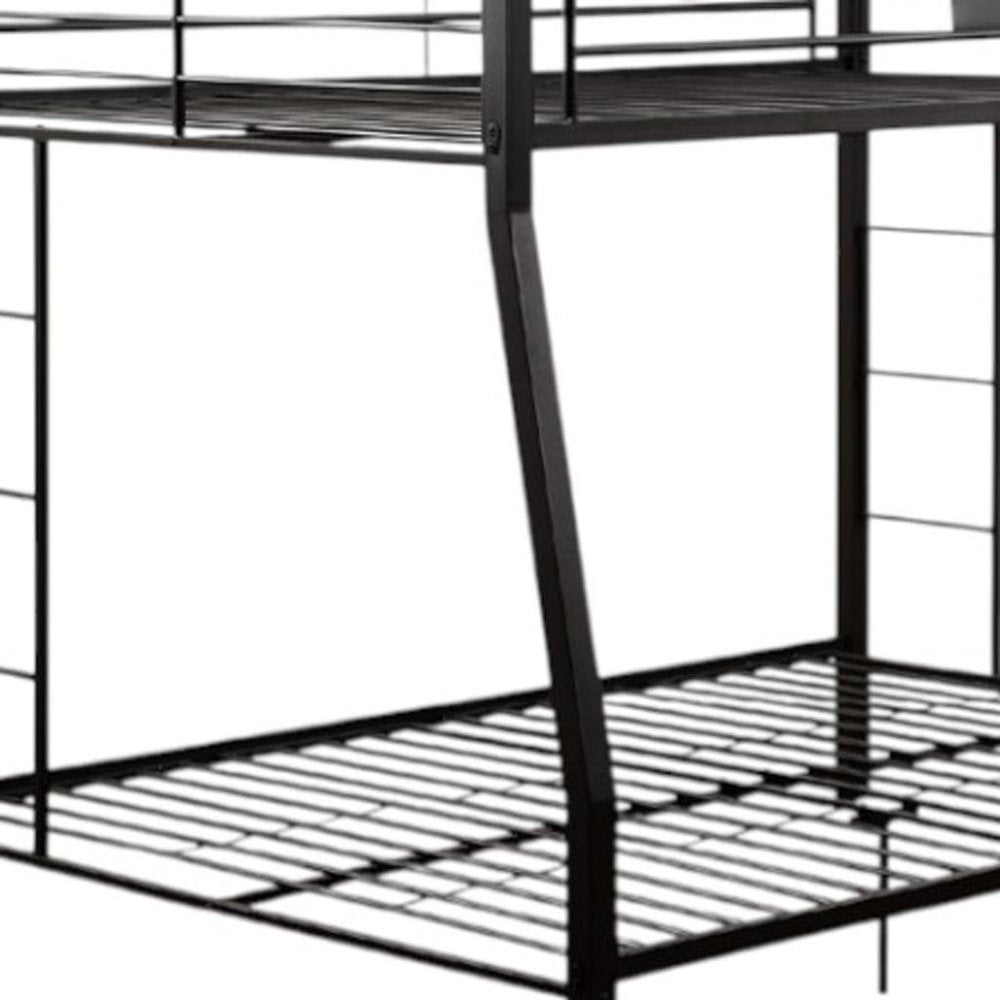 Black Twin Over Full Bunk Bed on a white background