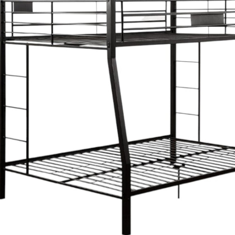 Black Twin Over Full Bunk Bed on a white background