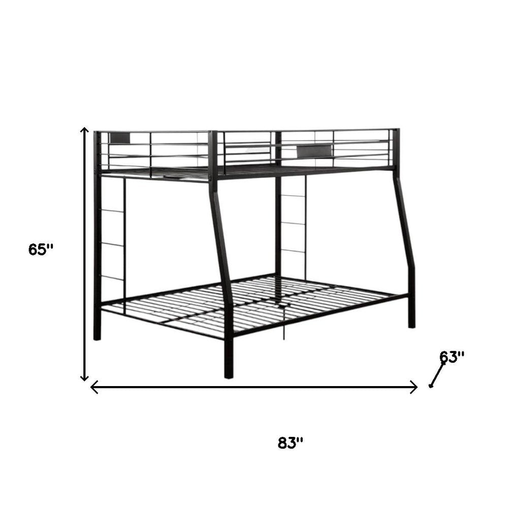 Black Twin Over Full Bunk Bed on a white background