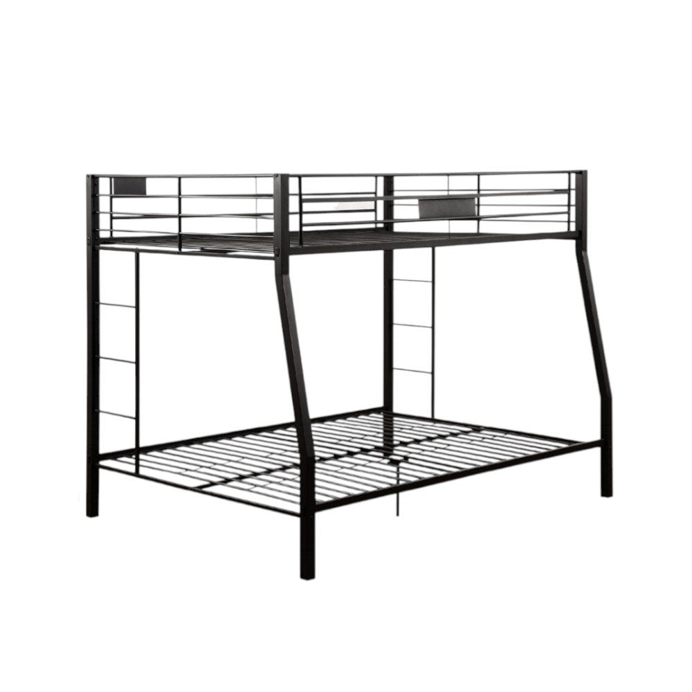 Black Twin Over Full Bunk Bed on a white background