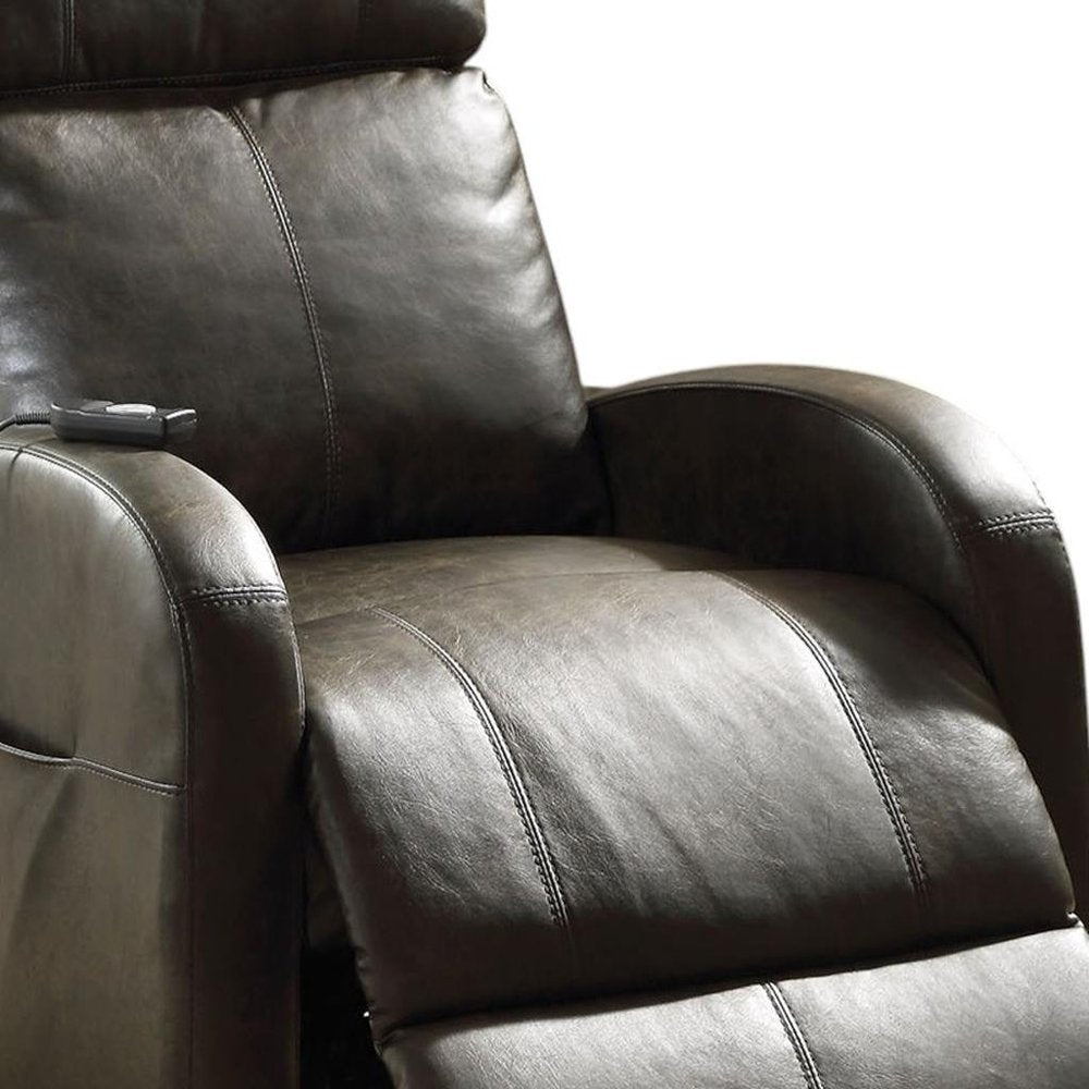 28" Red Tufted Faux Leather Power Lift Assist Recliner.