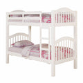White Twin Over Twin Bunk Bed on a white background