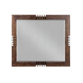 Reclaimed Oak Finish Rectangular Mirror on a white background