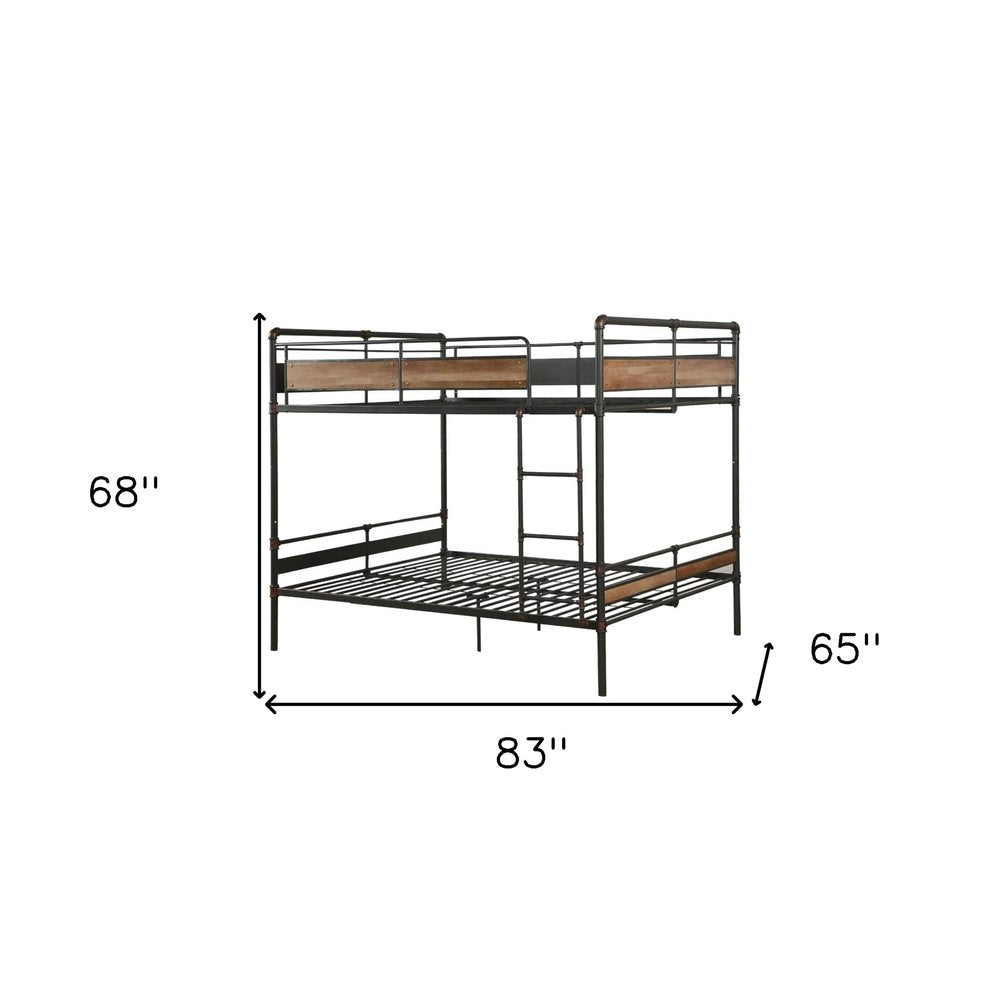 Bronze Queen Over Queen Metal Bunk Bed on a white background