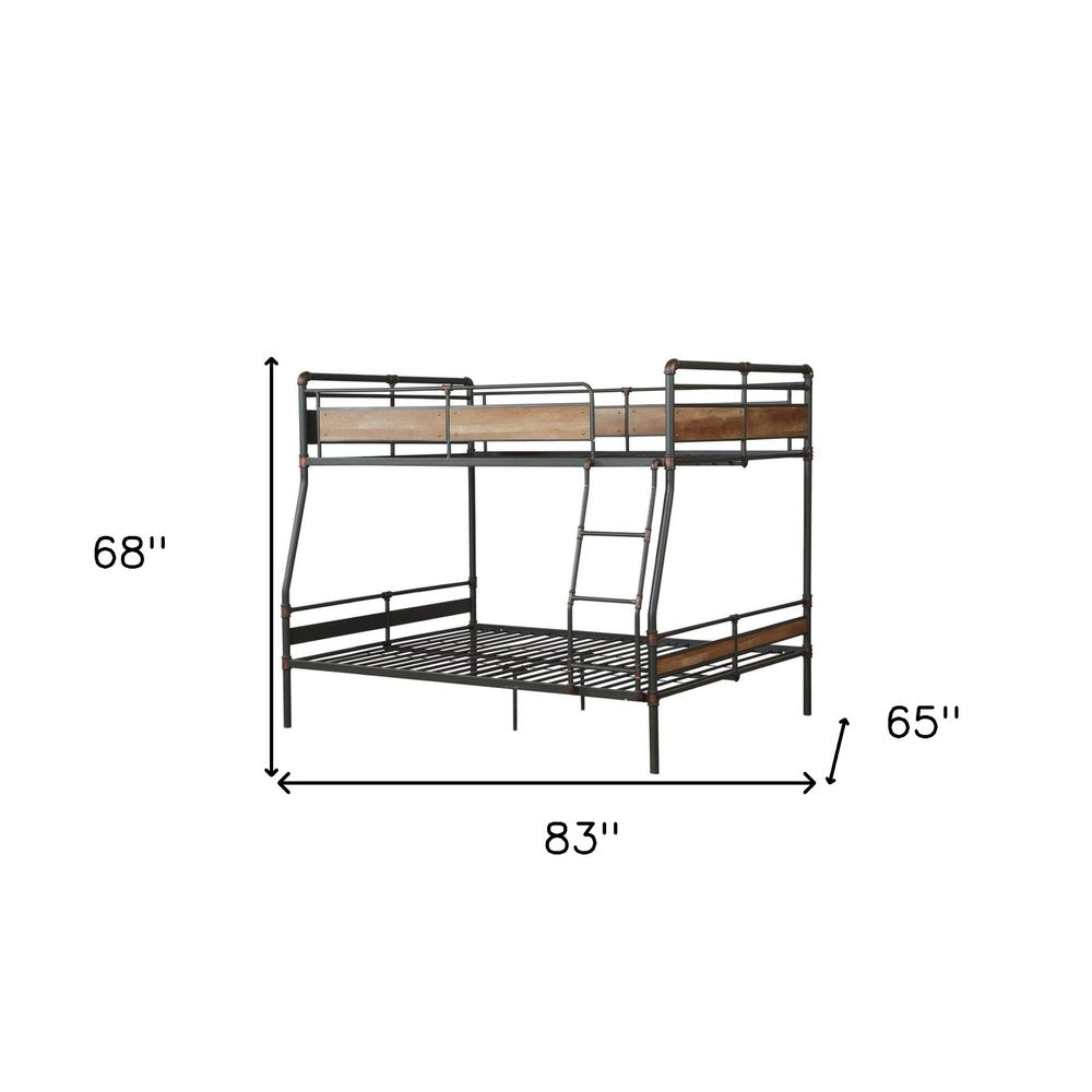 Bronze Queen Over Queen Metal Bunk Bed on a white background