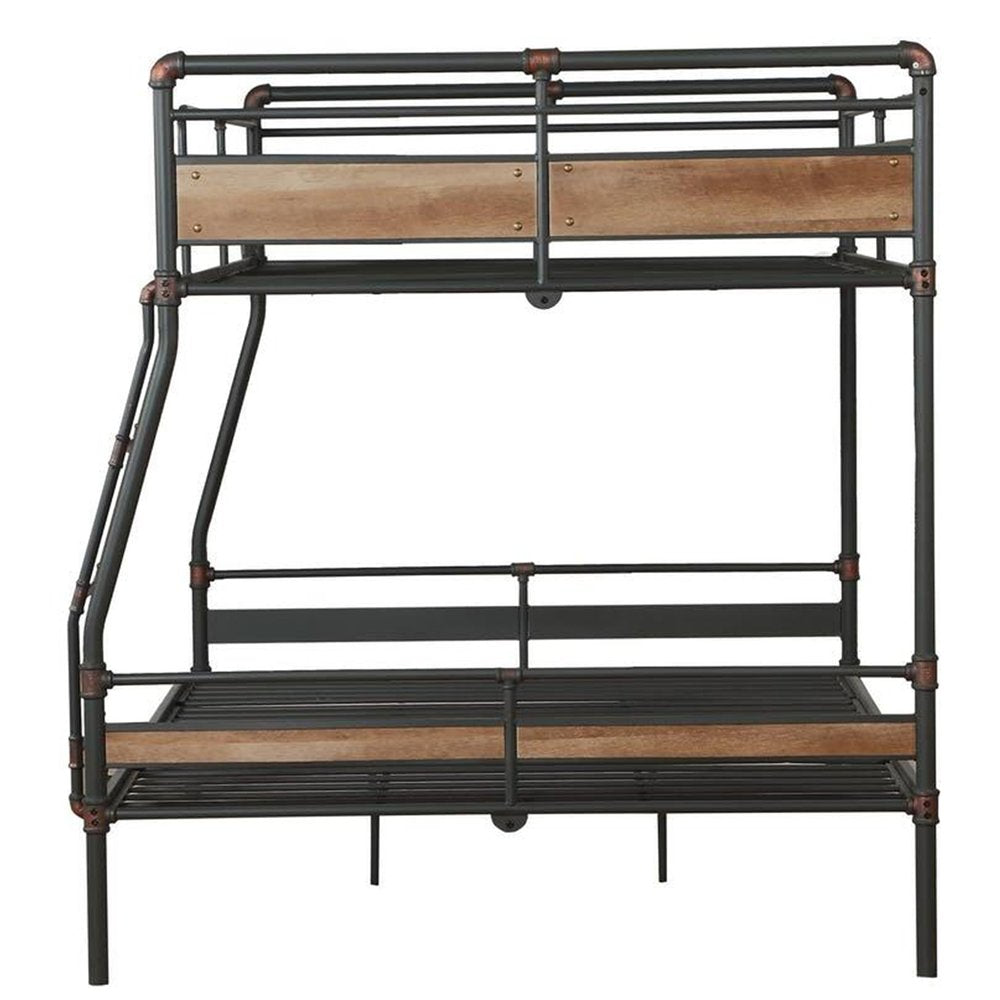 Bronze Queen Over Queen Metal Bunk Bed on a white background