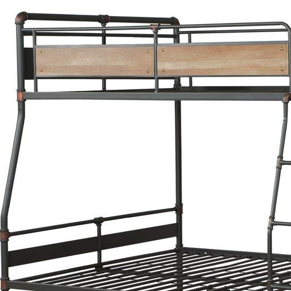 Bronze Queen Over Queen Metal Bunk Bed on a white background