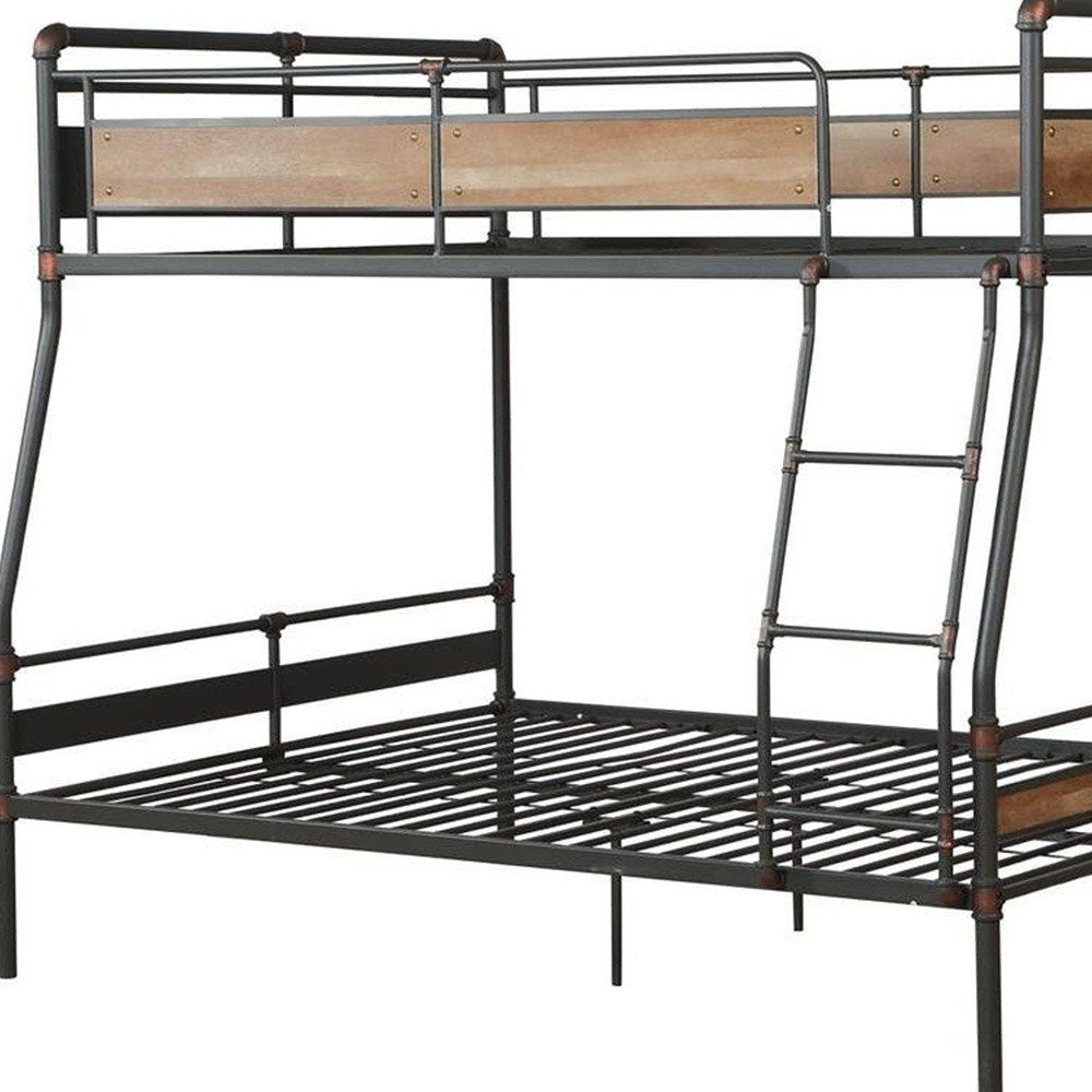 Bronze Queen Over Queen Metal Bunk Bed on a white background
