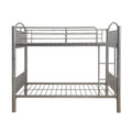 Silver Full Over Full Metal Bunk Bed on a white background