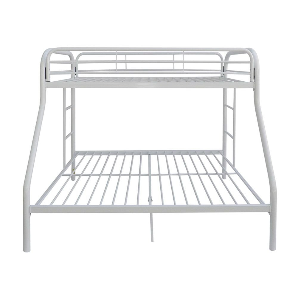 Black Twin Over Full Contemporary Metal Bunk Bed on a white background