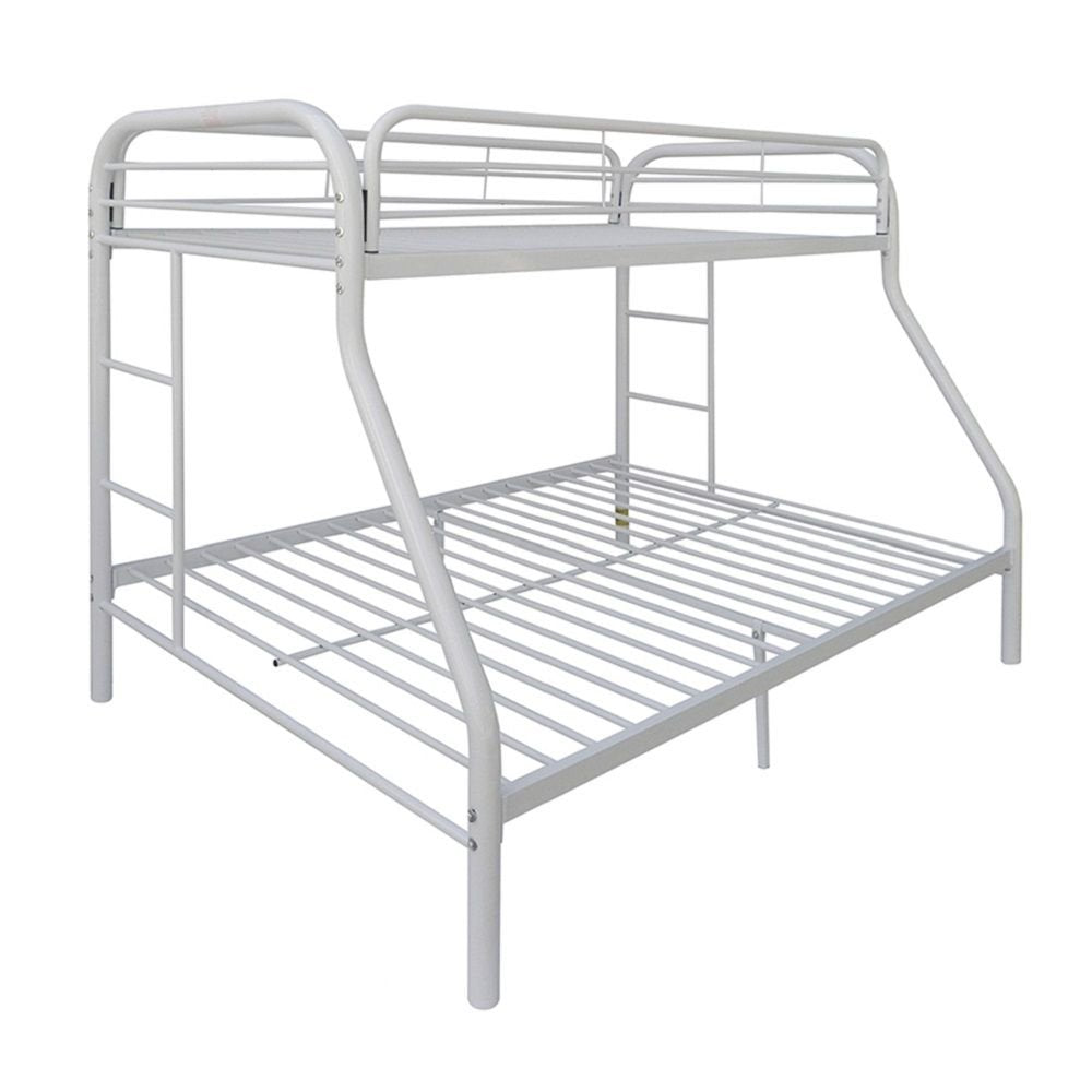 Black Twin Over Full Contemporary Metal Bunk Bed on a white background